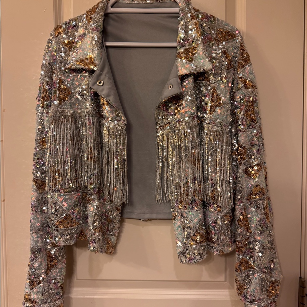 Sequin Fringe Jacket